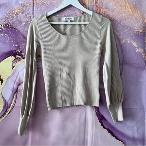 5/$30 Listicle Ribbed Scoop Neck Sweater Cream M